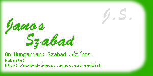 janos szabad business card